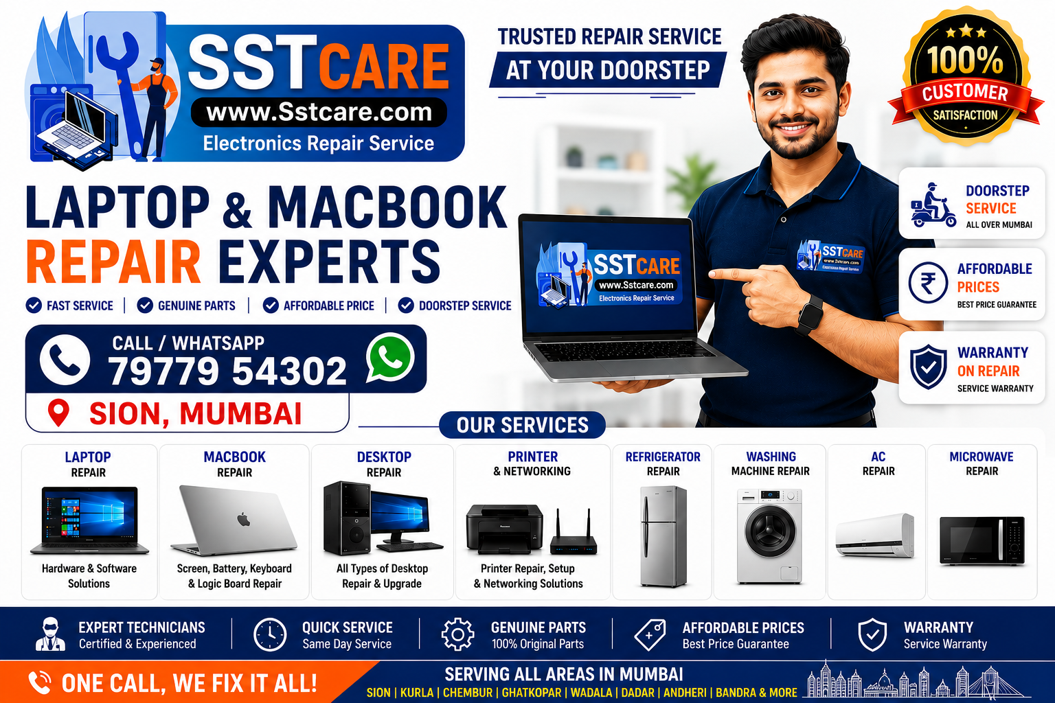 Best Laptop & MacBook Repair in Sion, Mumbai | Fast & Same Day Doorstep Service | SST CARE