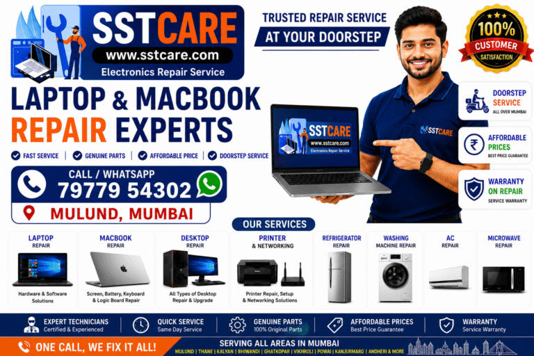 Best Laptop & MacBook Repair in Mulund, Mumbai | Same Day Doorstep Service | SST CARE