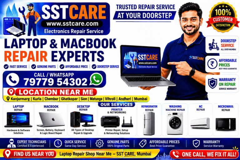 Laptop Repair Shop Near Me in Mumbai | Same Day Doorstep Service | SST CARE