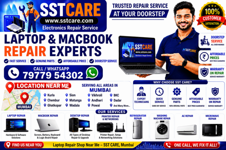 Laptop Repair Near Me in Mumbai | Same Day Doorstep Service | SST CARE