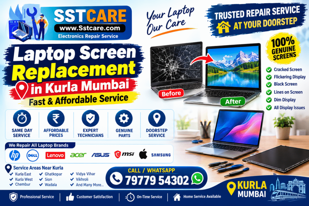 Laptop Screen Replacement in Kurla Mumbai | Fast & Affordable Service | SST CARE