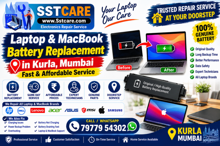 Laptop & MacBook Battery Replacement in Kurla, Mumbai | Fast & Affordable Service | SST CARE